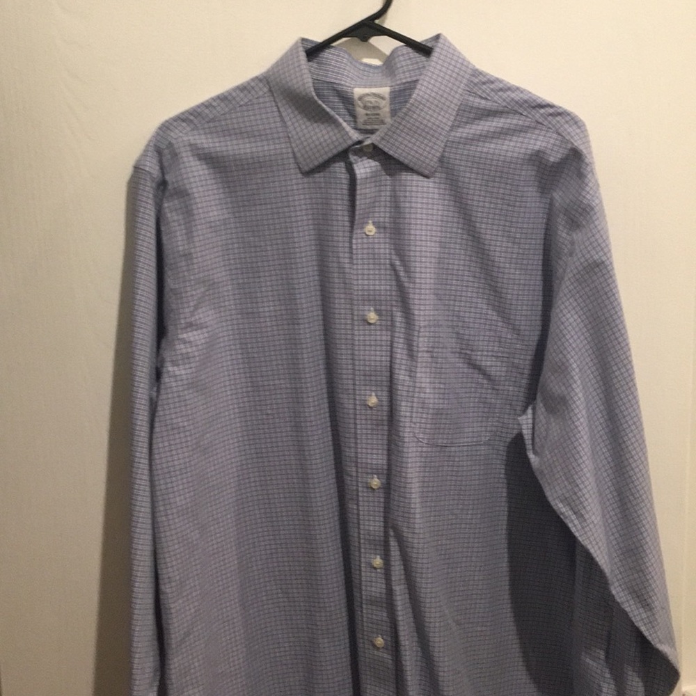 Brooks Brothers Regent Blue Check Shirt 17.5-35
